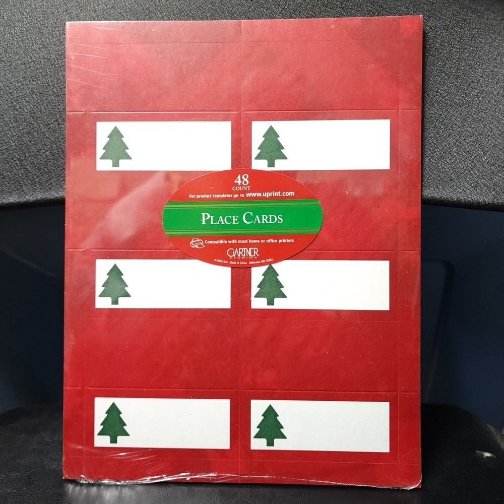 48‎ Christmas Tree Place Cards, Printable Holiday Party Table Dinner